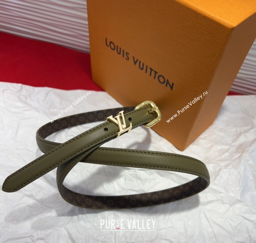 Louis Vuitton Darling Ard Belt 1.5cm in Leather Green/White LV 2025 LV091201 (99-250912108)