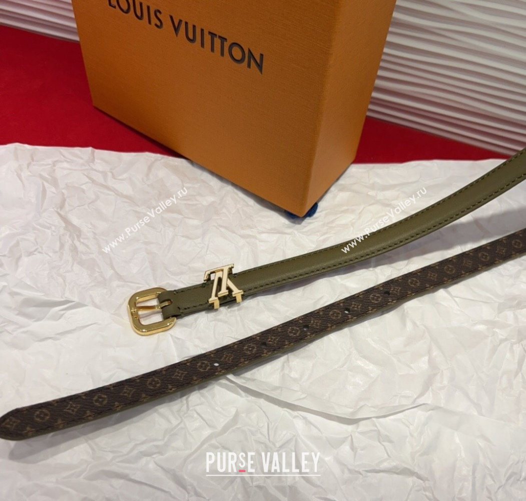 Louis Vuitton Darling Ard Belt 1.5cm in Leather Green/White LV 2025 LV091201 (99-250912108)