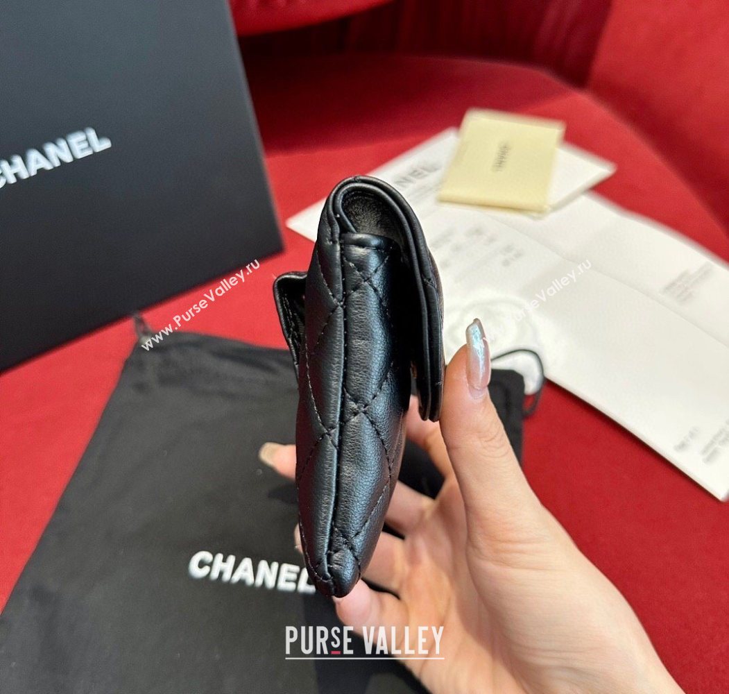 Chanel Quilted Lambskin Leather Pouch Belt 1.5cm with Chain Black 2025 CH091304 (99-250912011)