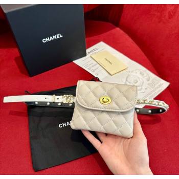 Chanel Quilted Lambskin Leather Pouch Belt 1.5cm White 2025 CH091304 (99-250912012)