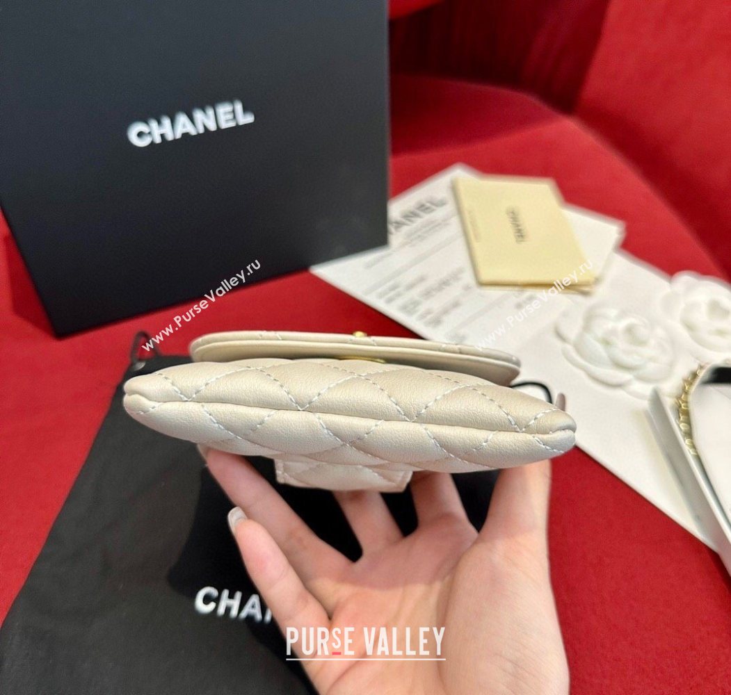 Chanel Quilted Lambskin Leather Pouch Belt 1.5cm White 2025 CH091304 (99-250912012)