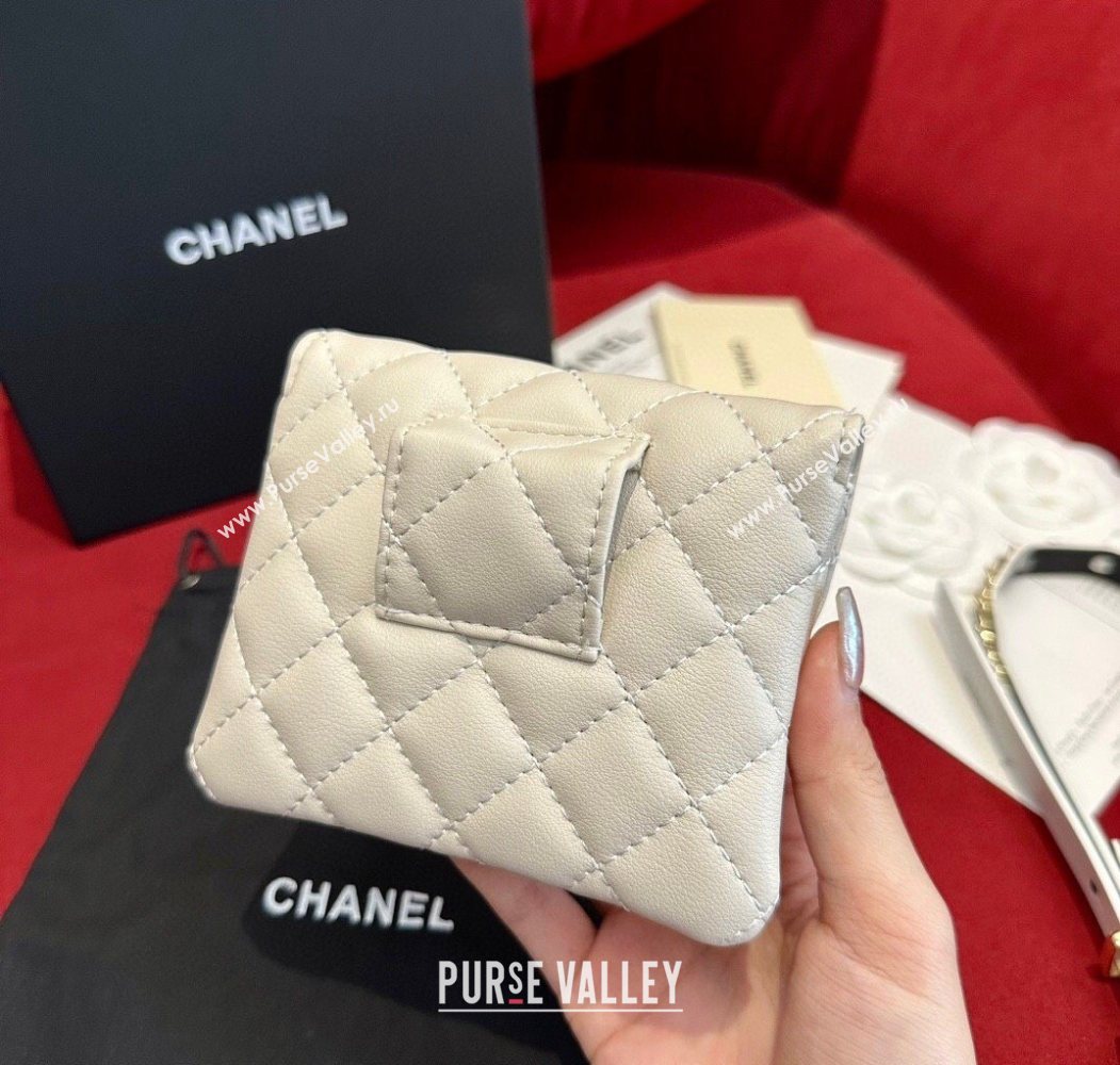 Chanel Quilted Lambskin Leather Pouch Belt 1.5cm White 2025 CH091304 (99-250912012)