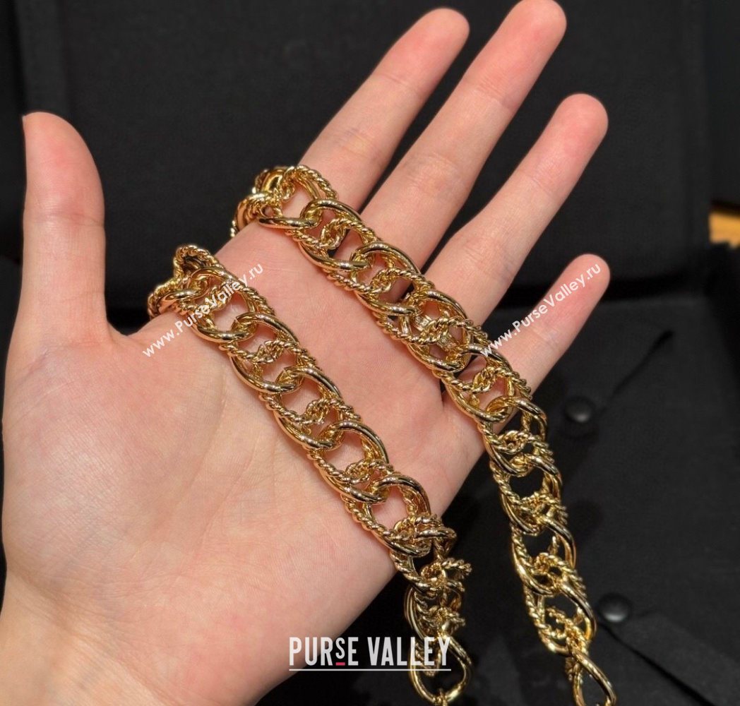 Chanel Calfskin Leather and Chain Belt Black 2025 CH091207 (99-250912015)