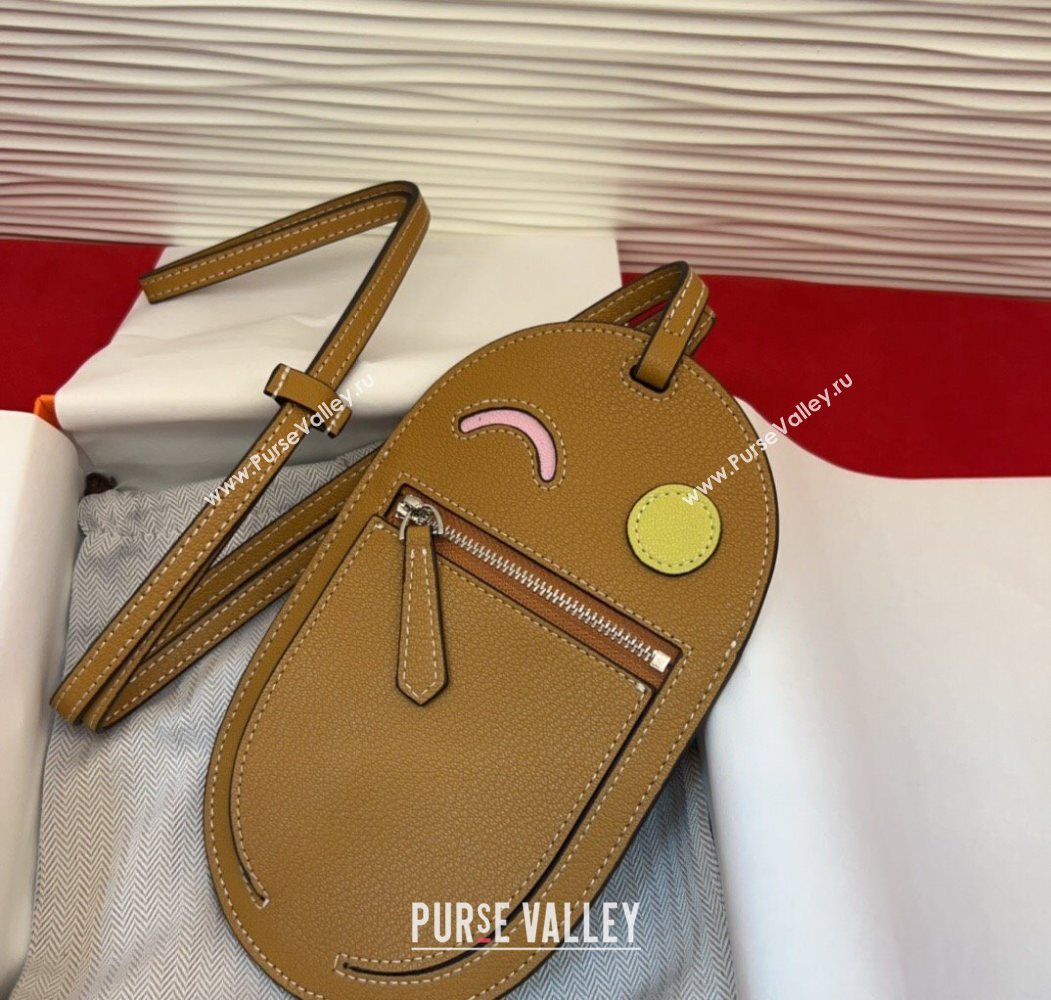 Hermes In The Loop Phone To Go Wink Large Pouch in Leather Brown 2025 (99-250912140)