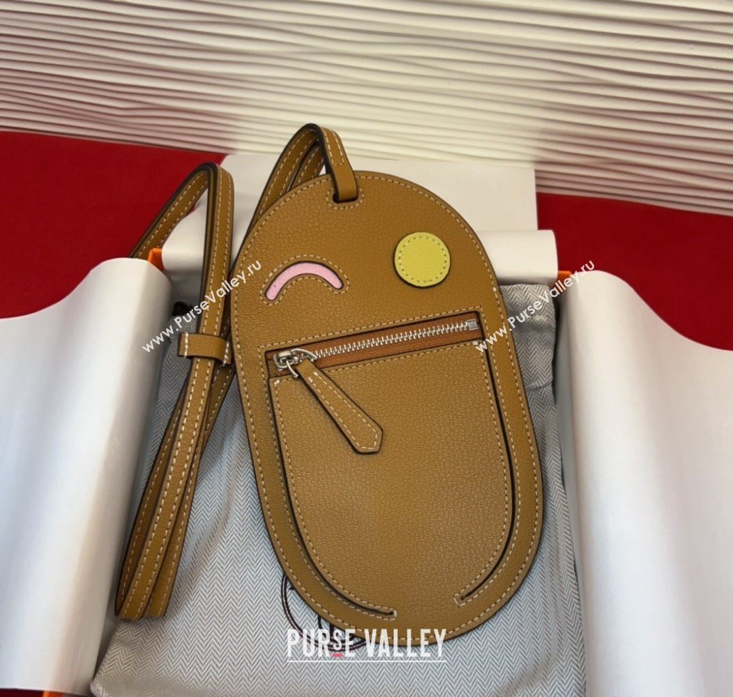 Hermes In The Loop Phone To Go Wink Large Pouch in Leather Brown 2025 (99-250912140)
