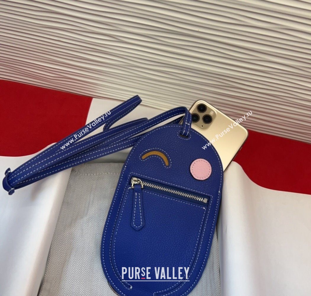 Hermes In The Loop Phone To Go Wink Large Pouch in Leather Blue 2025 (99-250912141)