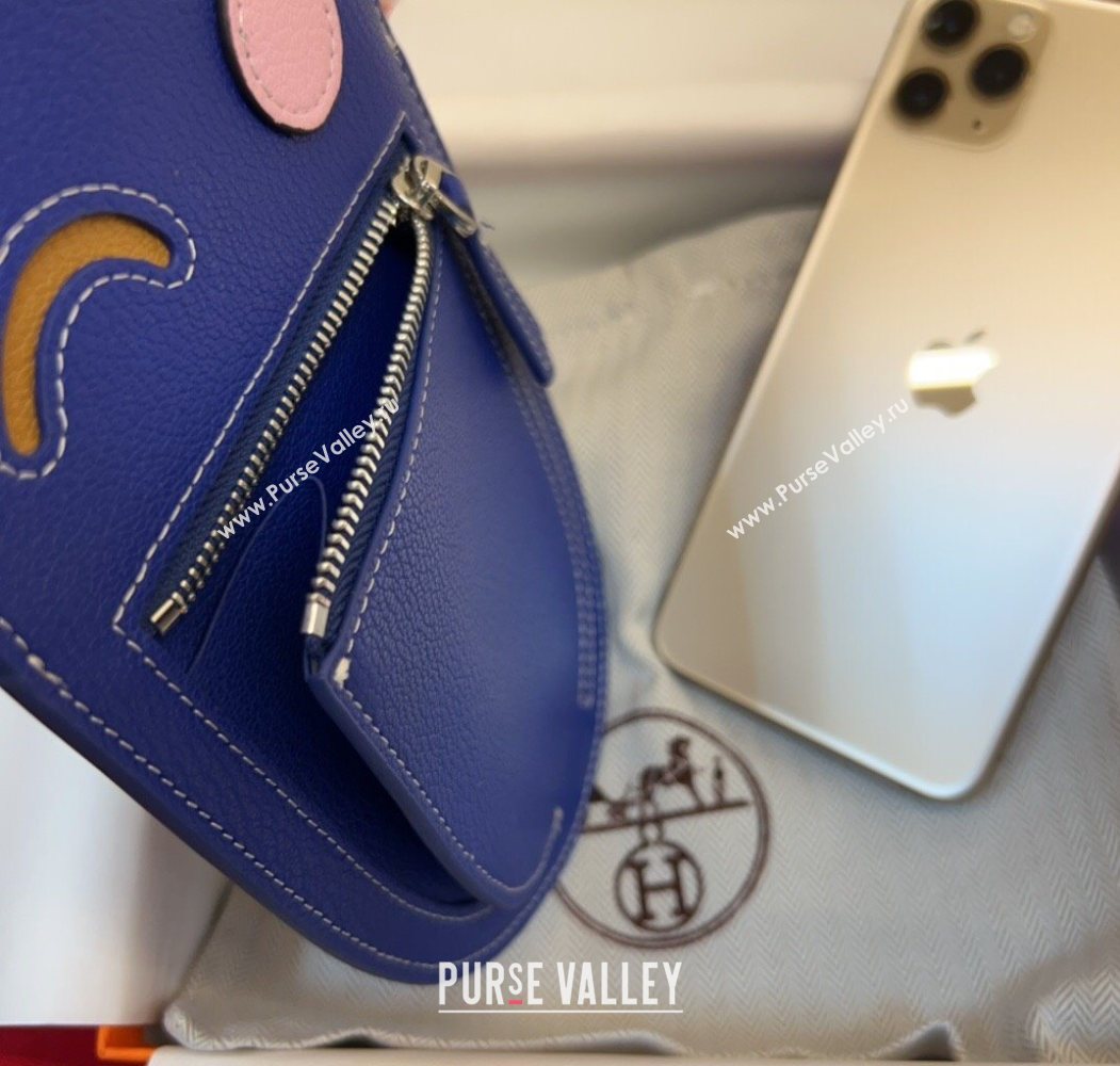 Hermes In The Loop Phone To Go Wink Large Pouch in Leather Blue 2025 (99-250912141)