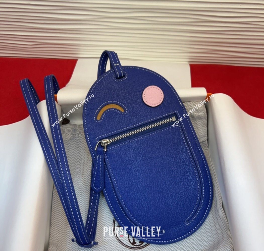 Hermes In The Loop Phone To Go Wink Large Pouch in Leather Blue 2025 (99-250912141)