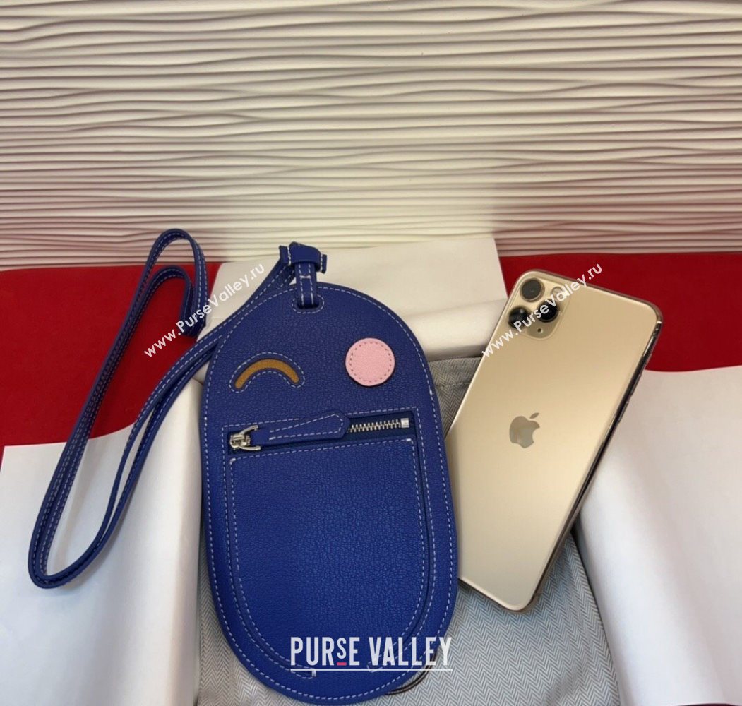 Hermes In The Loop Phone To Go Wink Large Pouch in Leather Blue 2025 (99-250912141)