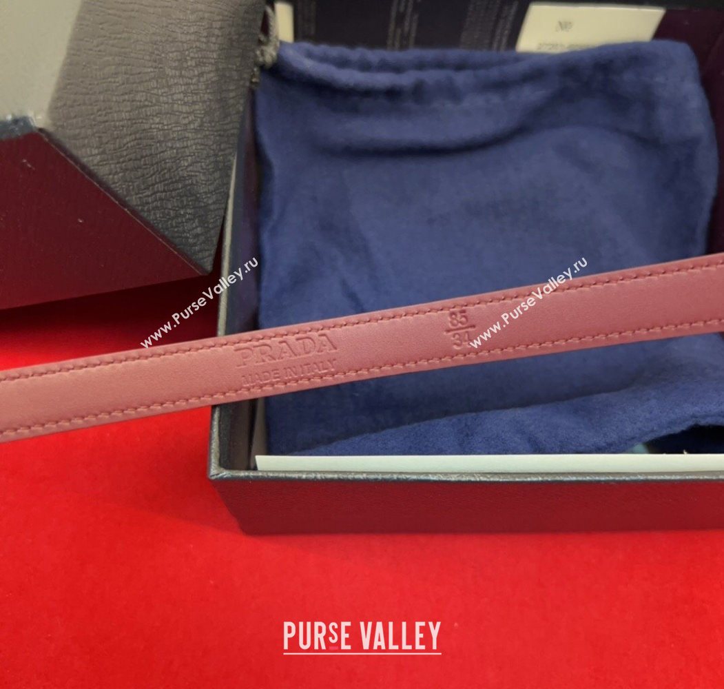 Prada Saffiano Leather Belt 1.5cm with Gold Triangle Logo Buckle Burgundy 2025 PR091201 (99-250912148)