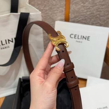 Celine Triomphe Supple Calfskin Leather Belt 1.8cm Dark Brown 2025 0911 (99-250911091)