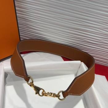 Hermes Kelly Pocket Shoulder Strap in Leather 4x68cm Brown/Gold 2025 HS091203 (99-250912042)