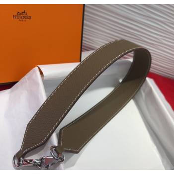 Hermes Kelly Pocket Shoulder Strap in Leather 4x68cm Grey/Silver 2025 HS091203 (99-250912045)