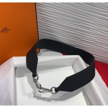 Hermes Kelly Pocket Shoulder Strap in Leather 4x68cm Black/Silver 2025 HS091203 (99-250912047)