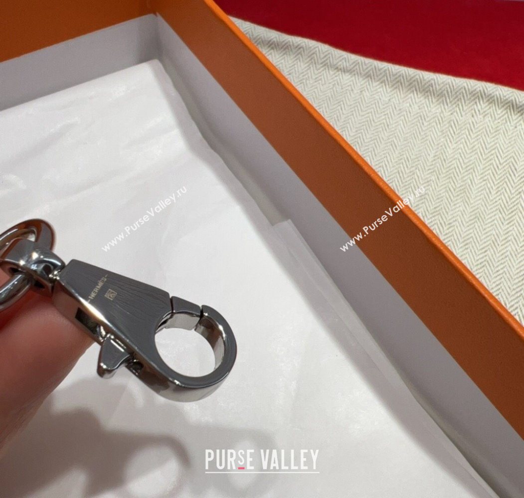 Hermes Kelly Pocket Shoulder Strap in Leather 4x68cm White/Silver 2025 HS091203 (99-250912048)