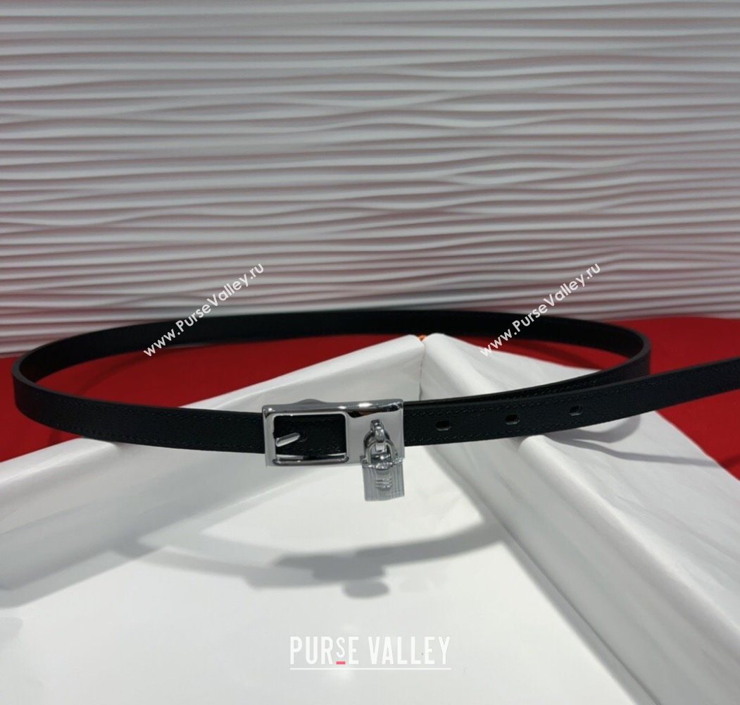 Hermes Lucky Lock Reversible Belt 1.7cm in Calfskin Leather Black/Silver 2025 HS091201 (99-250912026)