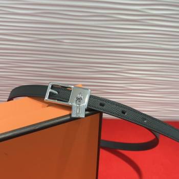 Hermes Lucky Lock Reversible Belt 1.7cm in Calfskin Leather Black/Silver 2025 HS091201 (99-250912026)
