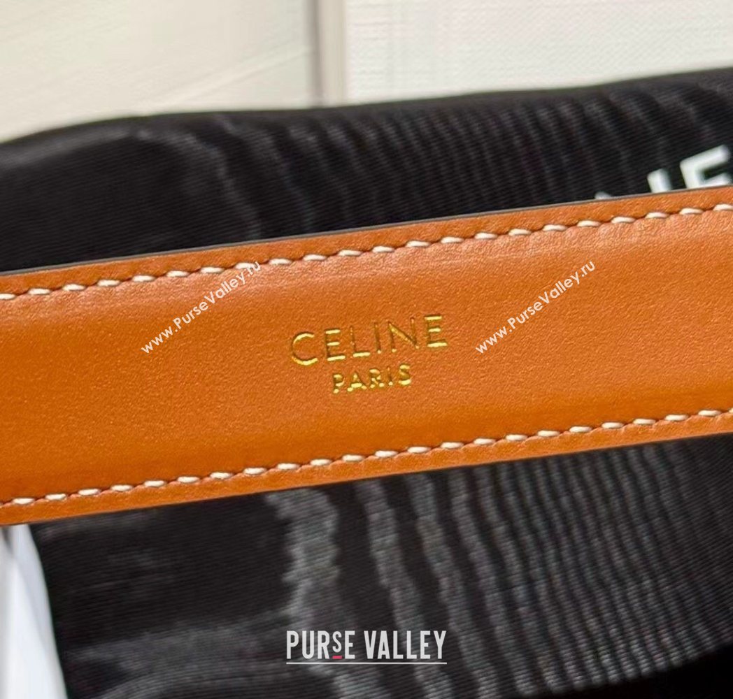 Celine Triomphe Supple Calfskin Leather Belt 2.5cm Brown 2025 0911 (99-250911096)