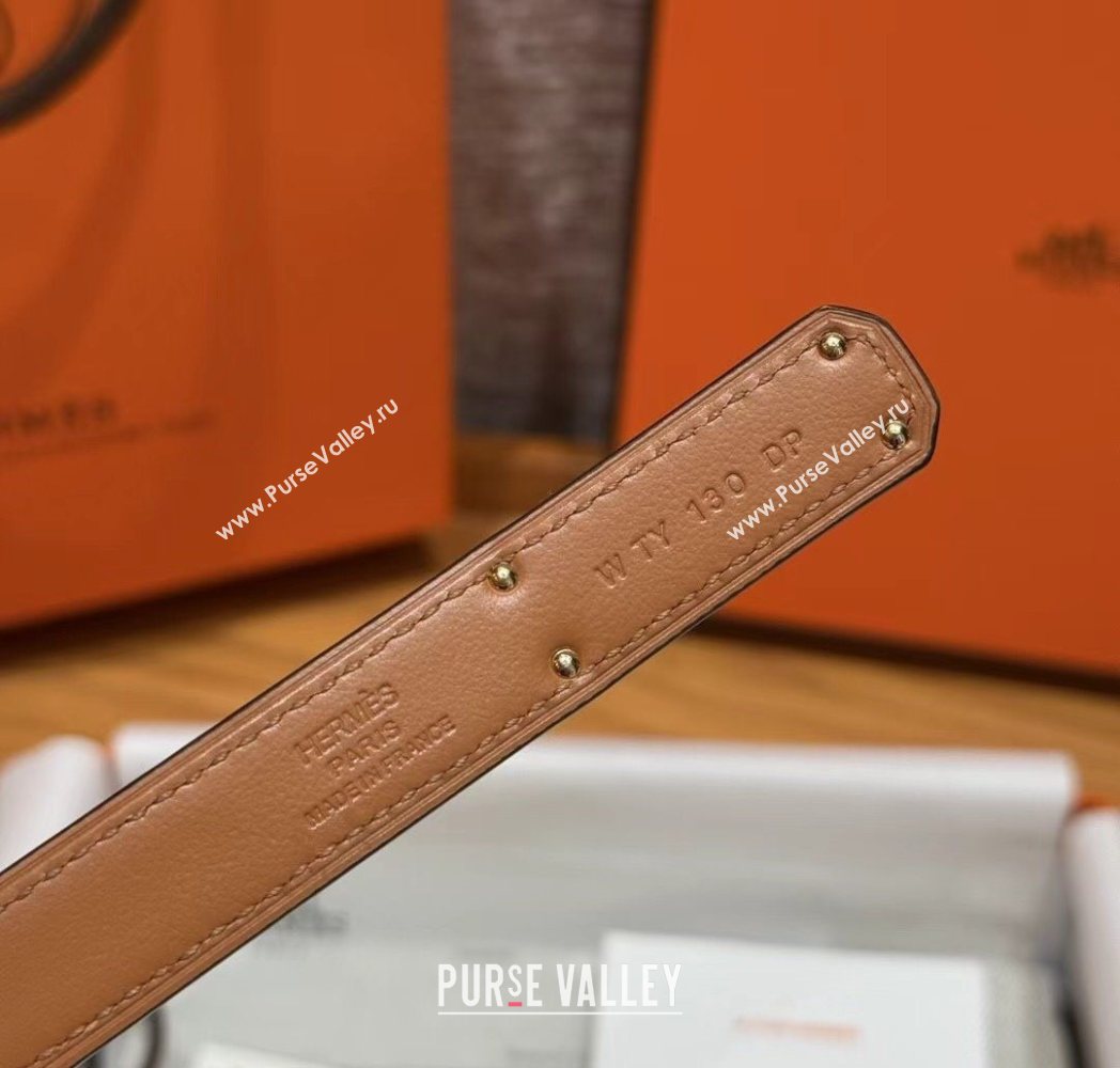 Hermes Hunter Calfskin Leather Belt 1.8cm with Kelly Buckle Black/Gold 2025 HS091202 (99-250912033)