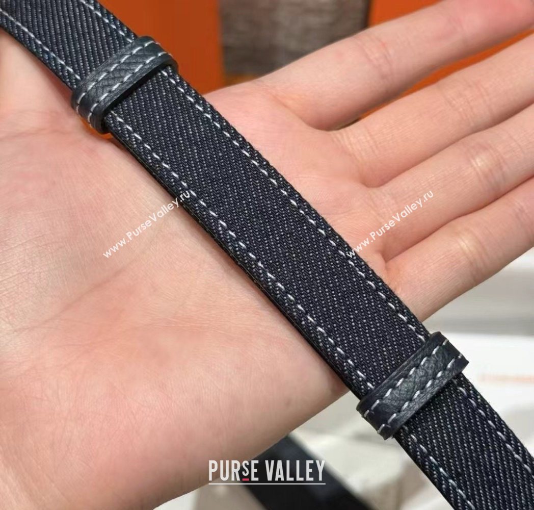 Hermes Denim Belt 1.8cm with Kelly Buckle Dark Blue 2025 HS091202 (99-250912036)