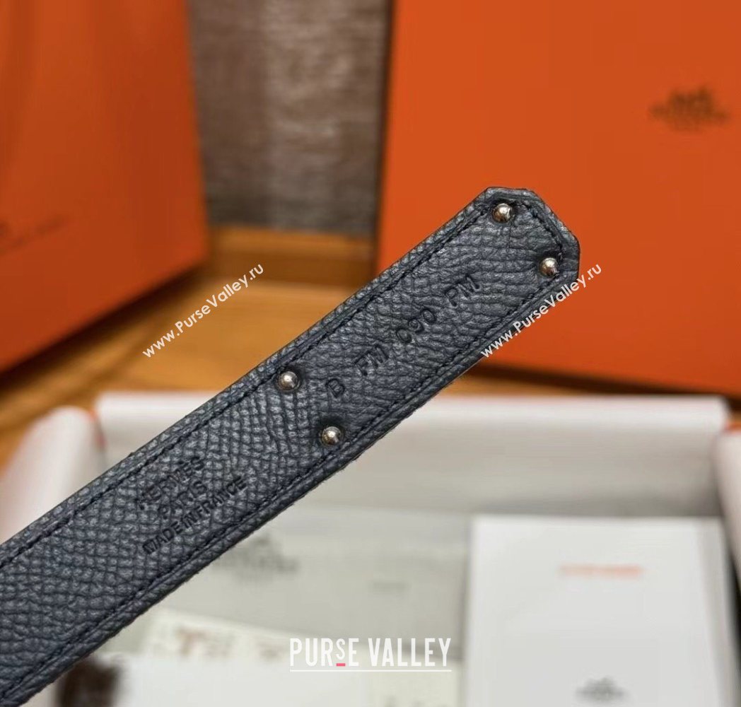 Hermes Denim Belt 1.8cm with Kelly Buckle Dark Blue 2025 HS091202 (99-250912036)
