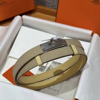 Hermes Canvas Belt 1.8cm with Kelly Buckle Beige 2025 HS091202 (99-250912037)
