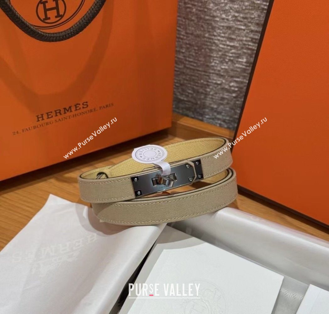 Hermes Canvas Belt 1.8cm with Kelly Buckle Beige 2025 HS091202 (99-250912037)