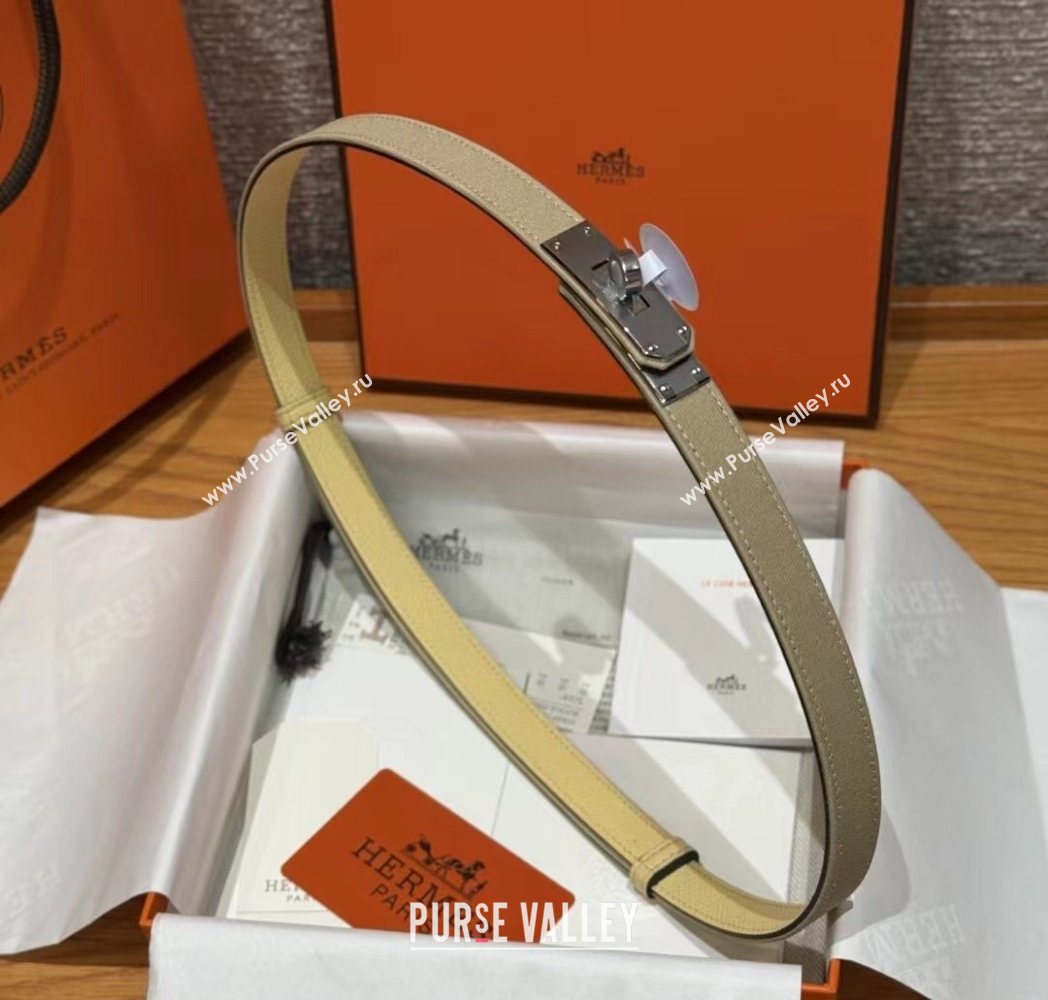 Hermes Canvas Belt 1.8cm with Kelly Buckle Beige 2025 HS091202 (99-250912037)