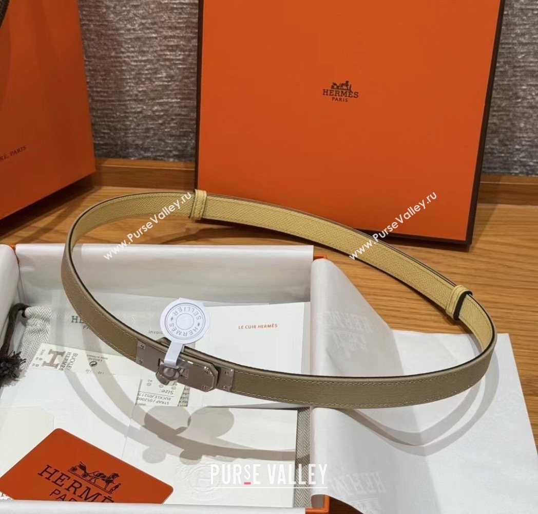 Hermes Canvas Belt 1.8cm with Kelly Buckle Beige 2025 HS091202 (99-250912037)