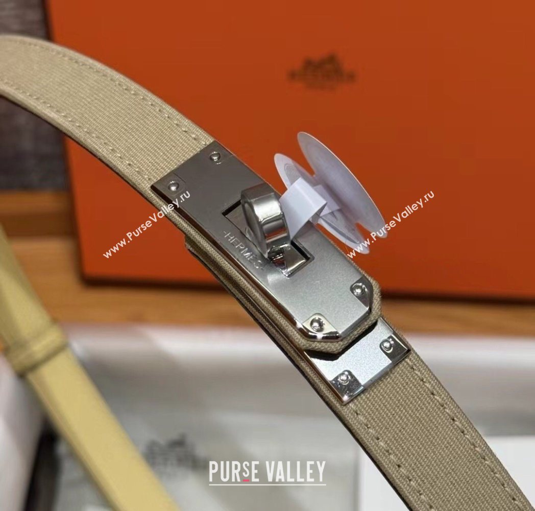 Hermes Canvas Belt 1.8cm with Kelly Buckle Beige 2025 HS091202 (99-250912037)
