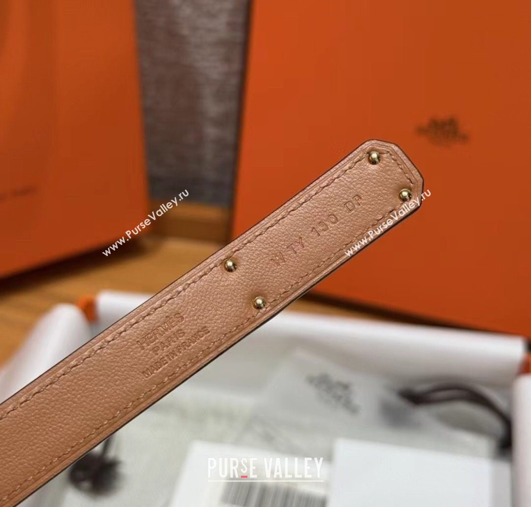 Hermes Hunter Calfskin Leather Belt 1.8cm with Kelly Buckle Dark Blue 2025 HS091202 (99-250912040)