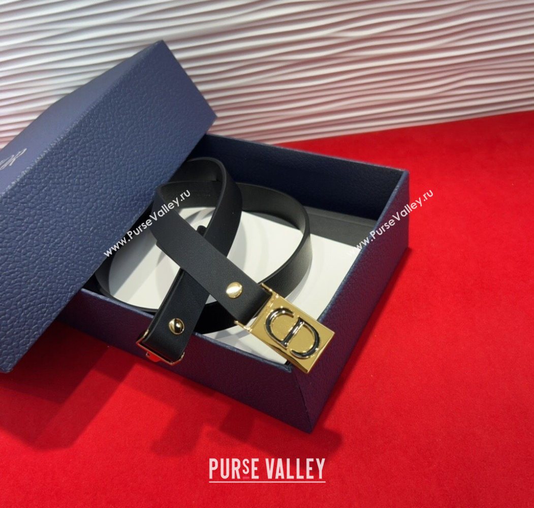 Dior 30 Montaigne Treasure Belt 2cm in Calfskin Leather Black 2025 DR091201 (99-250912049)