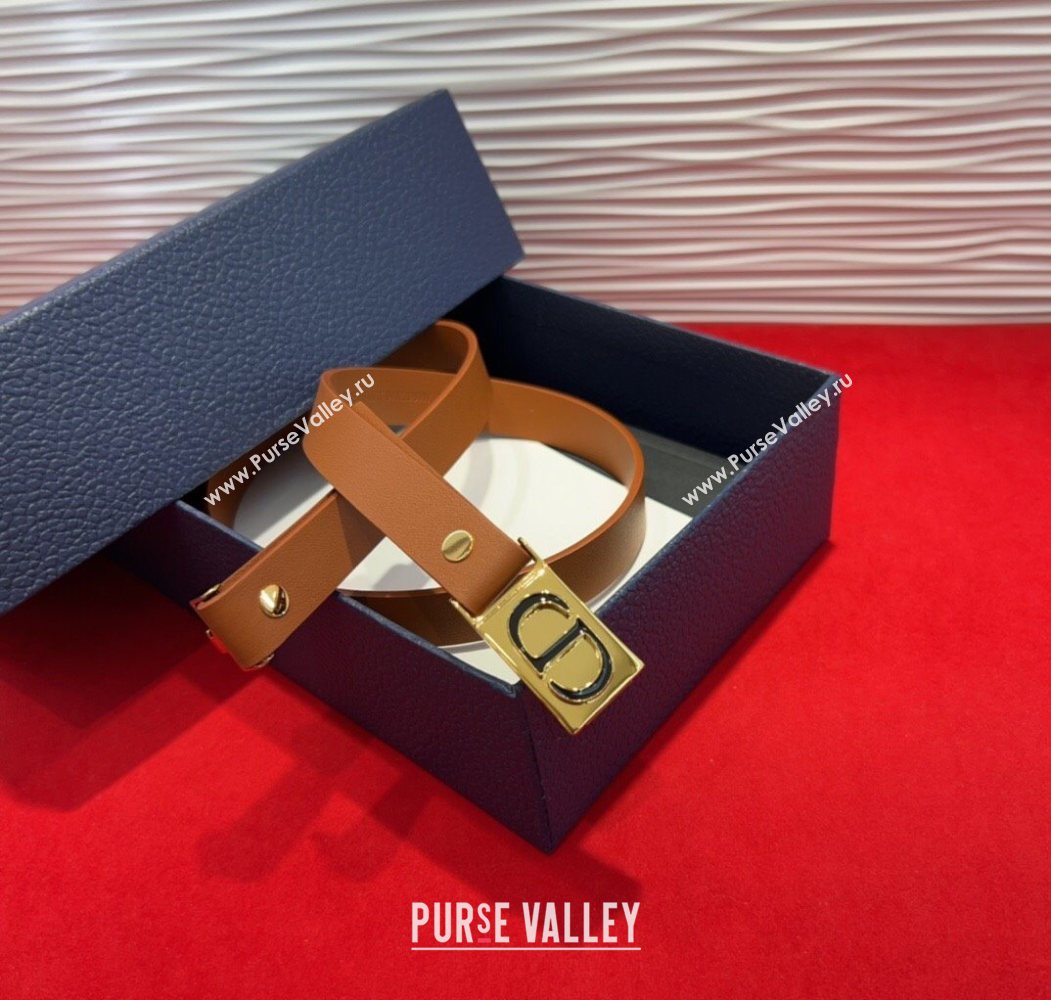 Dior 30 Montaigne Treasure Belt 2cm in Calfskin Leather Brown 2025 DR091201 (99-250912050)