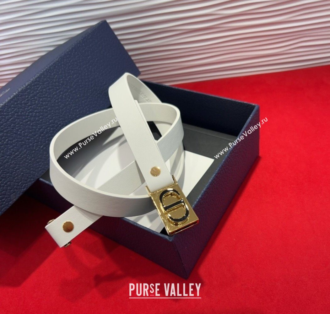Dior 30 Montaigne Treasure Belt 2cm in Calfskin Leather White 2025 DR091201 (99-250912051)