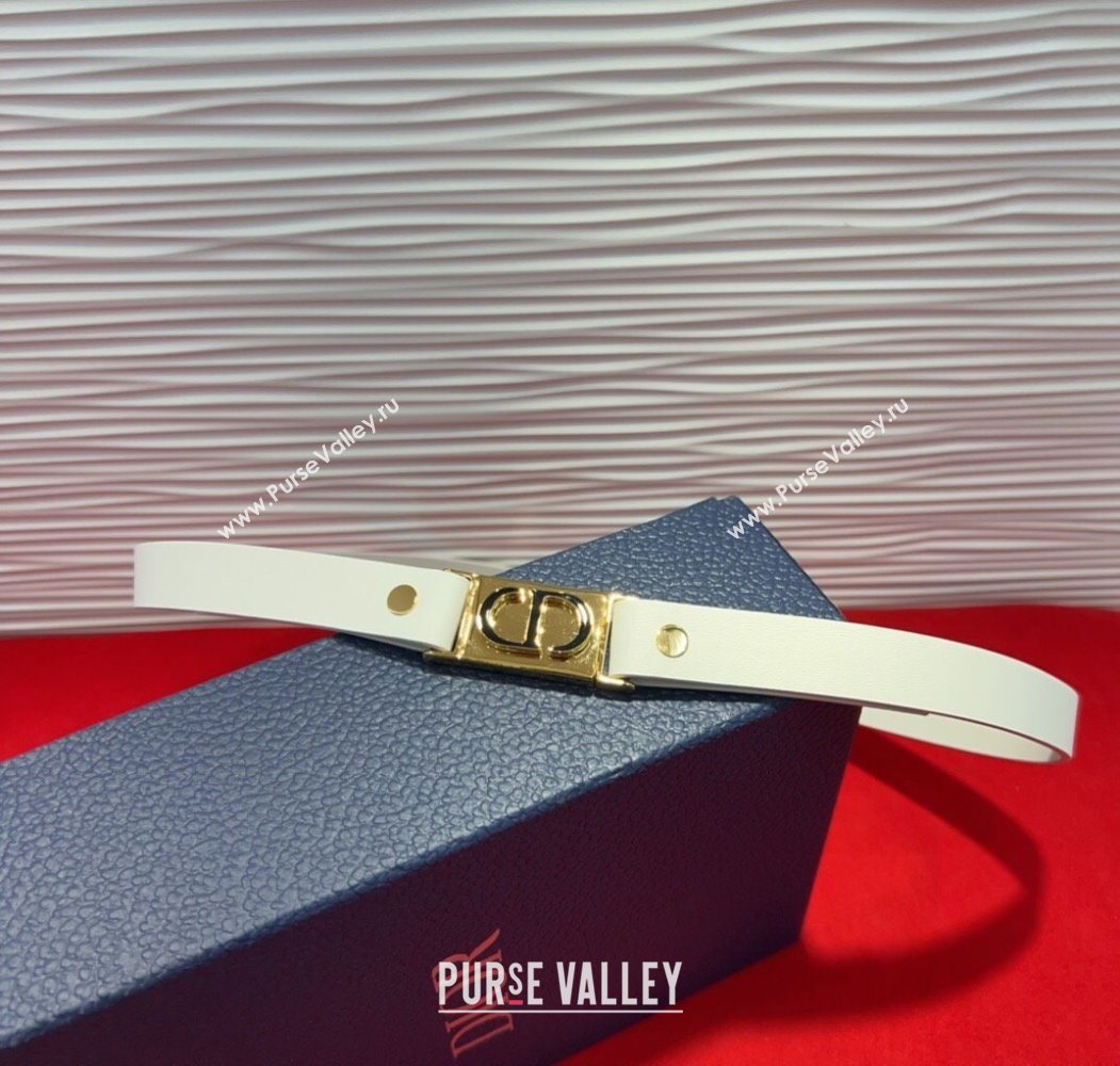 Dior 30 Montaigne Treasure Belt 2cm in Calfskin Leather White 2025 DR091201 (99-250912051)