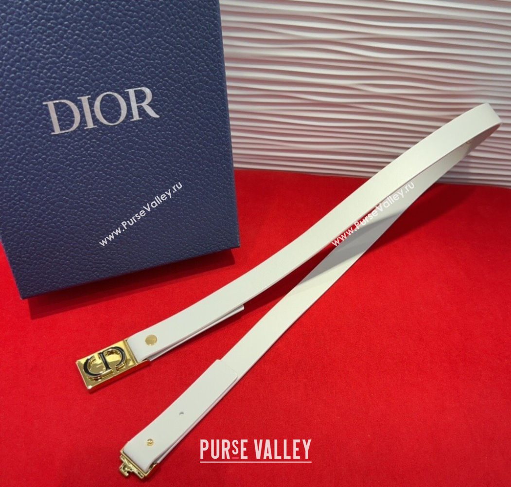 Dior 30 Montaigne Treasure Belt 2cm in Calfskin Leather White 2025 DR091201 (99-250912051)