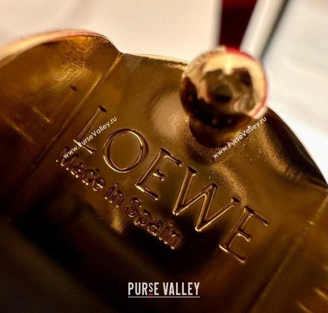 Loewe Pebble Belt 1.5cm in Smooth Leather Black/Gold 2025 LW091201 (99-250912052)