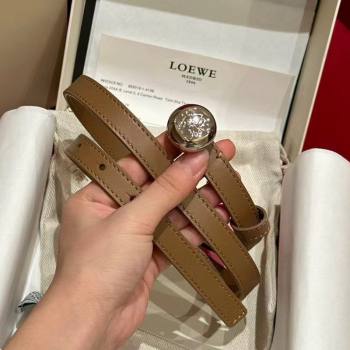 Loewe Pebble Belt 1.5cm in Smooth Leather Beige/Silver 2025 LW091201 (99-250912054)
