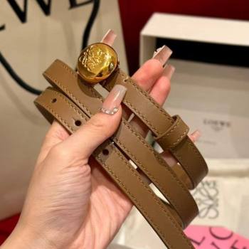 Loewe Pebble Belt 1.5cm in Smooth Leather Beige/Gold 2025 LW091201 (99-250912055)