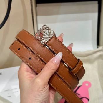 Loewe Anagram Anchor Belt 2cm in Stone Embossed Leather Brown/Silver 2025 LW091202 (99-250912058)