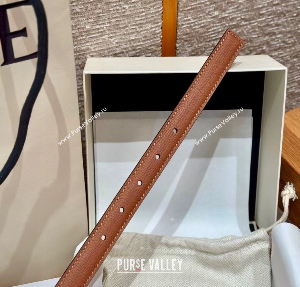 Loewe Anagram Anchor Belt 2cm in Stone Embossed Leather Brown/Silver 2025 LW091202 (99-250912058)