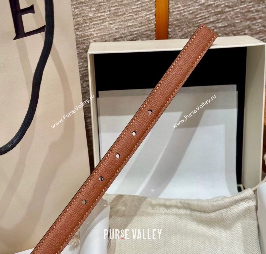 Loewe Anagram Anchor Belt 2cm in Stone Embossed Leather Brown/Gold 2025 LW091202 (99-250912059)