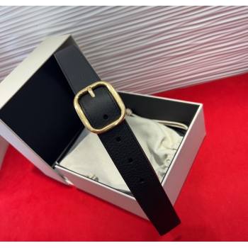 Loewe Grained Calfskin Belt 3.2cm with Square Buckle Black/Gold 2025 LW091203 (99-250912062)