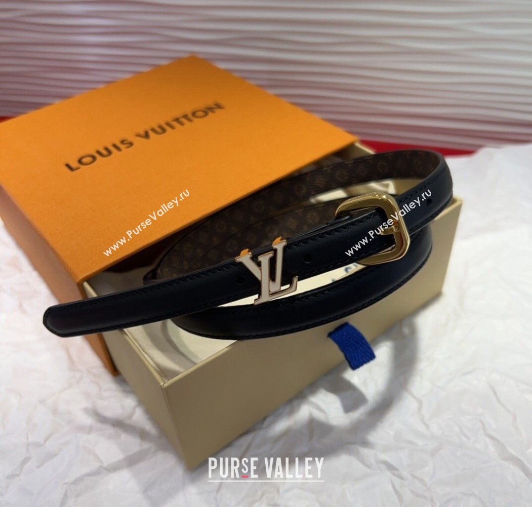 Louis Vuitton Darling Ard Belt 1.5cm in Leather Black /White LV 2025 LV091201 (99-250912100)