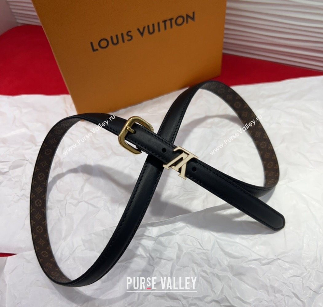 Louis Vuitton Darling Ard Belt 1.5cm in Leather Black /White LV 2025 LV091201 (99-250912100)