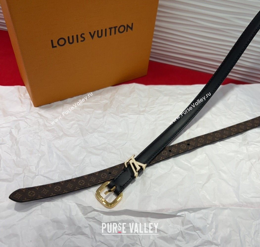 Louis Vuitton Darling Ard Belt 1.5cm in Leather Black /White LV 2025 LV091201 (99-250912100)