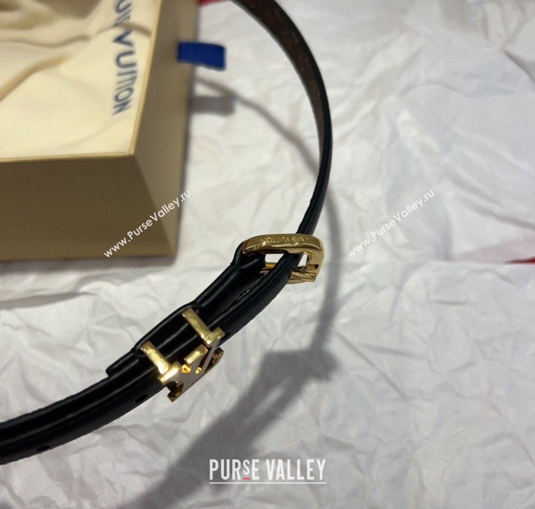 Louis Vuitton Darling Ard Belt 1.5cm in Leather Black /White LV 2025 LV091201 (99-250912100)