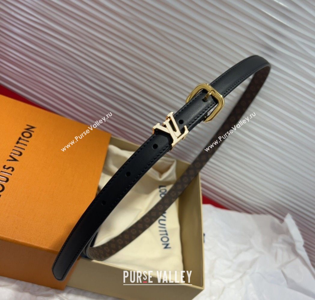 Louis Vuitton Darling Ard Belt 1.5cm in Leather Black /White LV 2025 LV091201 (99-250912100)