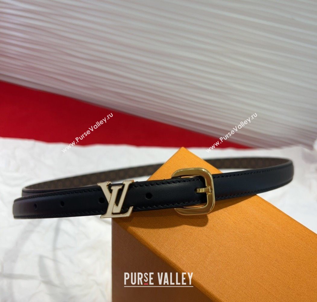 Louis Vuitton Darling Ard Belt 1.5cm in Leather Black /White LV 2025 LV091201 (99-250912100)