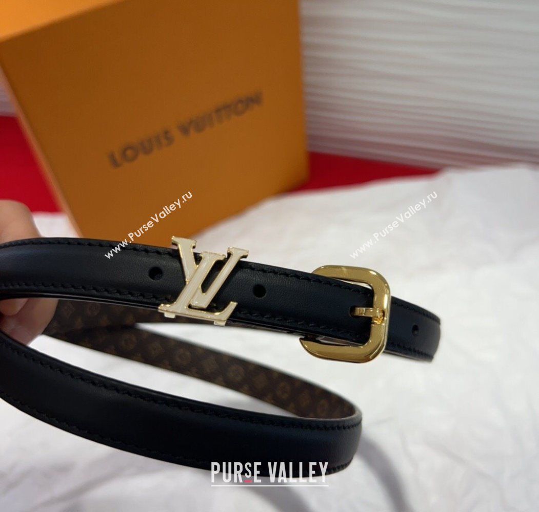 Louis Vuitton Darling Ard Belt 1.5cm in Leather Black /White LV 2025 LV091201 (99-250912100)